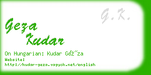 geza kudar business card